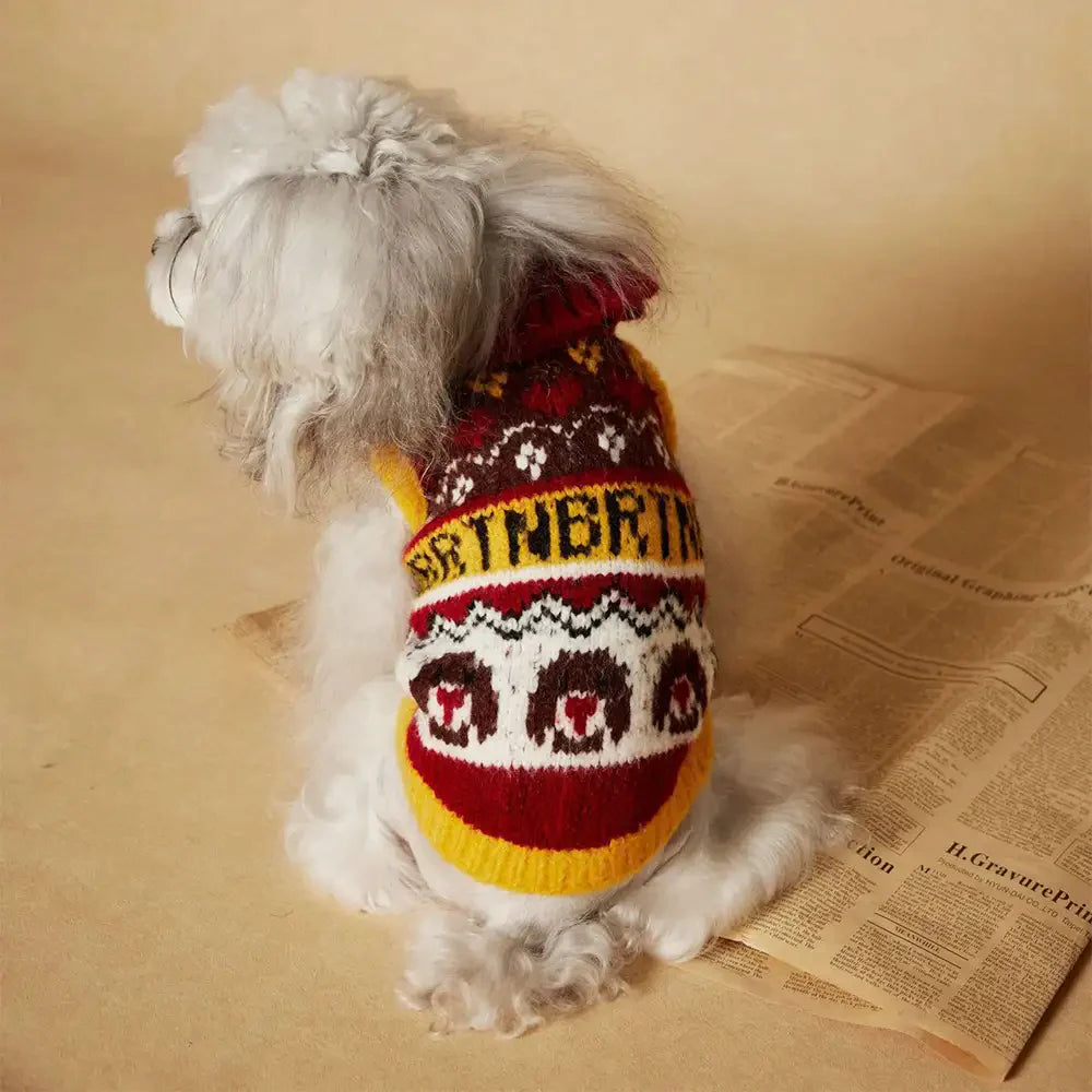 Jacquard Thick-Knit Sleeveless Dog Jumper Dog Clothing