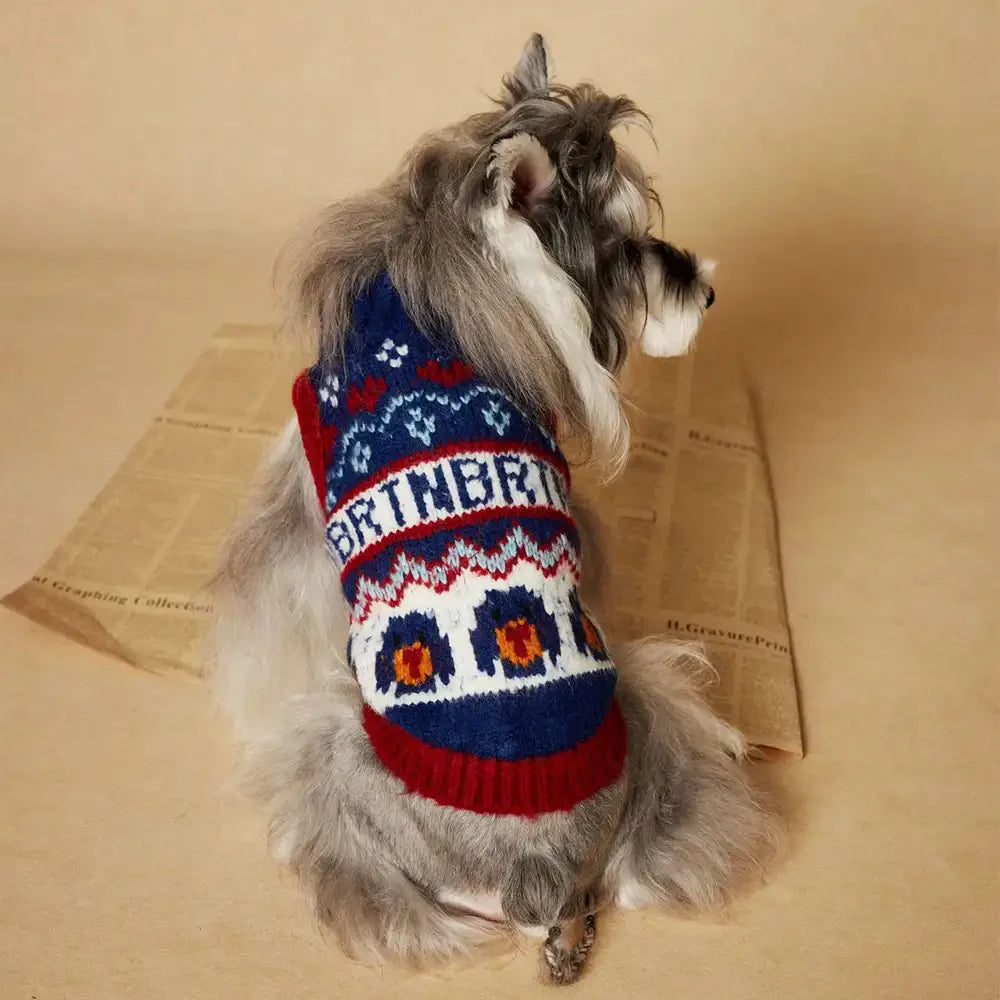 Jacquard Thick-Knit Sleeveless Dog Jumper Dog Clothing