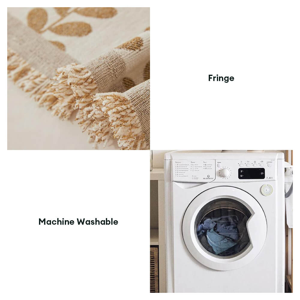 Leaf Stripe Chenille Fabric Fringe Decoration Sofa Cover