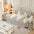 Leaf Stripe Chenille Fabric Fringe Decoration Sofa Cover