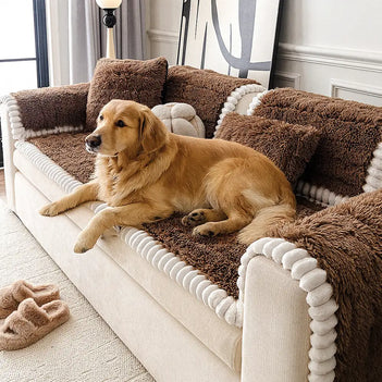 Luxury Fluffy Plush Thickened Comfortable Non-Slip Sofa Cover