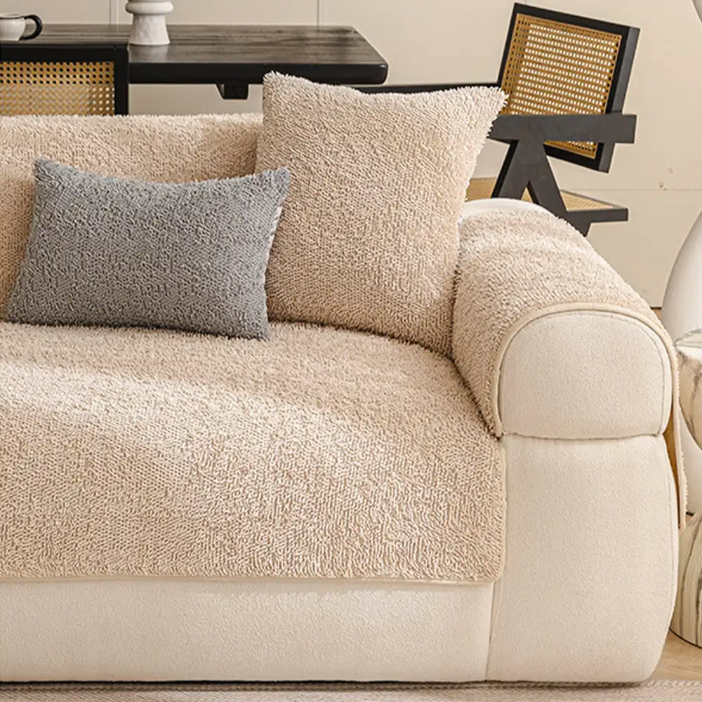 Luxury Long Plush Chenille All-Season Soft And Non-Slip Sofa Cover For Muddy Paws