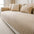 Modern Cream Vertical Stripes Fleece Sofa Cover for All Seasons