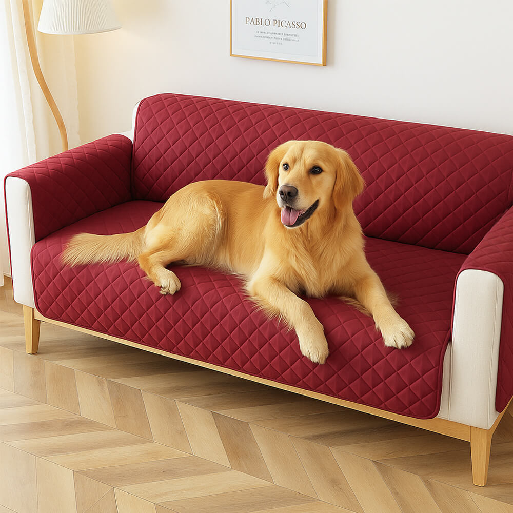 Modern Diamond One-Piece Sofa Protector Water-resistant Non-Slip Sofa Cover with Armrest