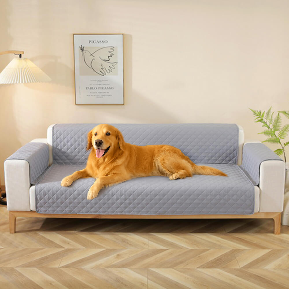 Modern Diamond One-Piece Sofa Protector Water-resistant Non-Slip Sofa Cover with Armrest