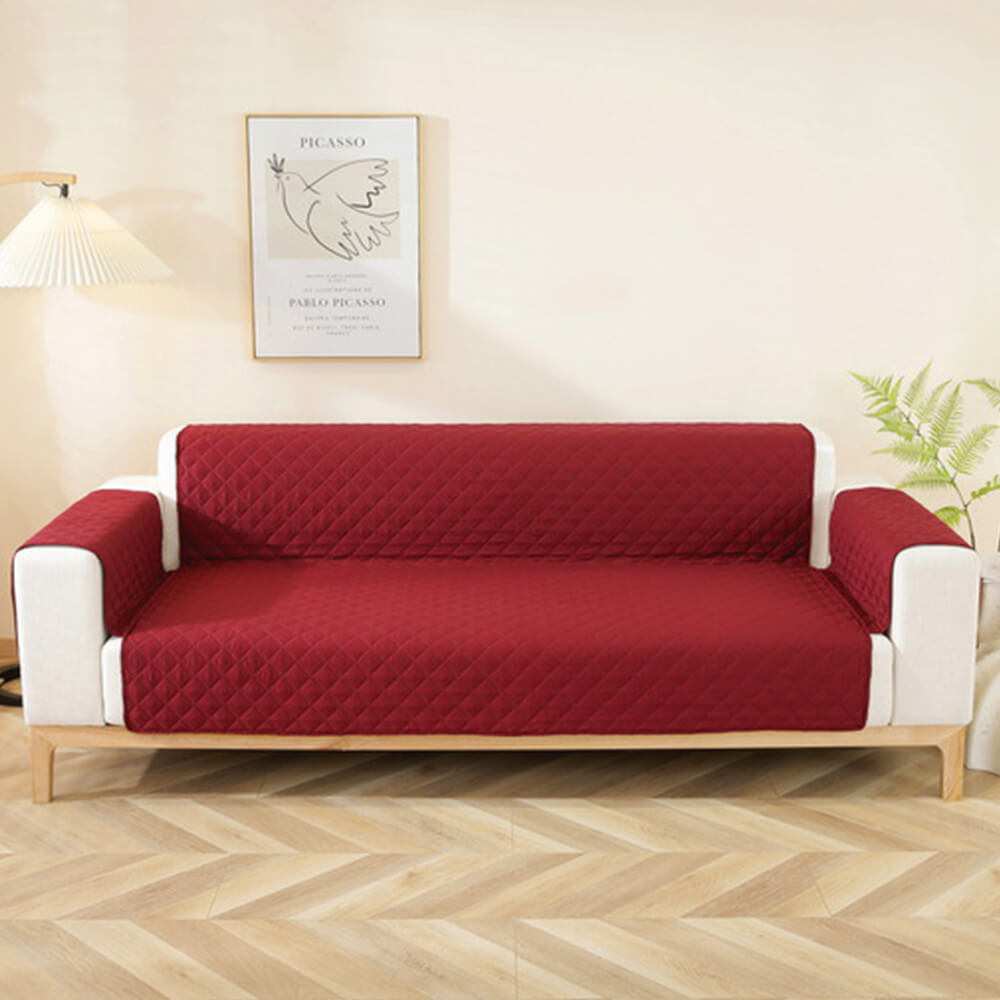 Modern Diamond One-Piece Sofa Protector Water-resistant Non-Slip Sofa Cover with Armrest