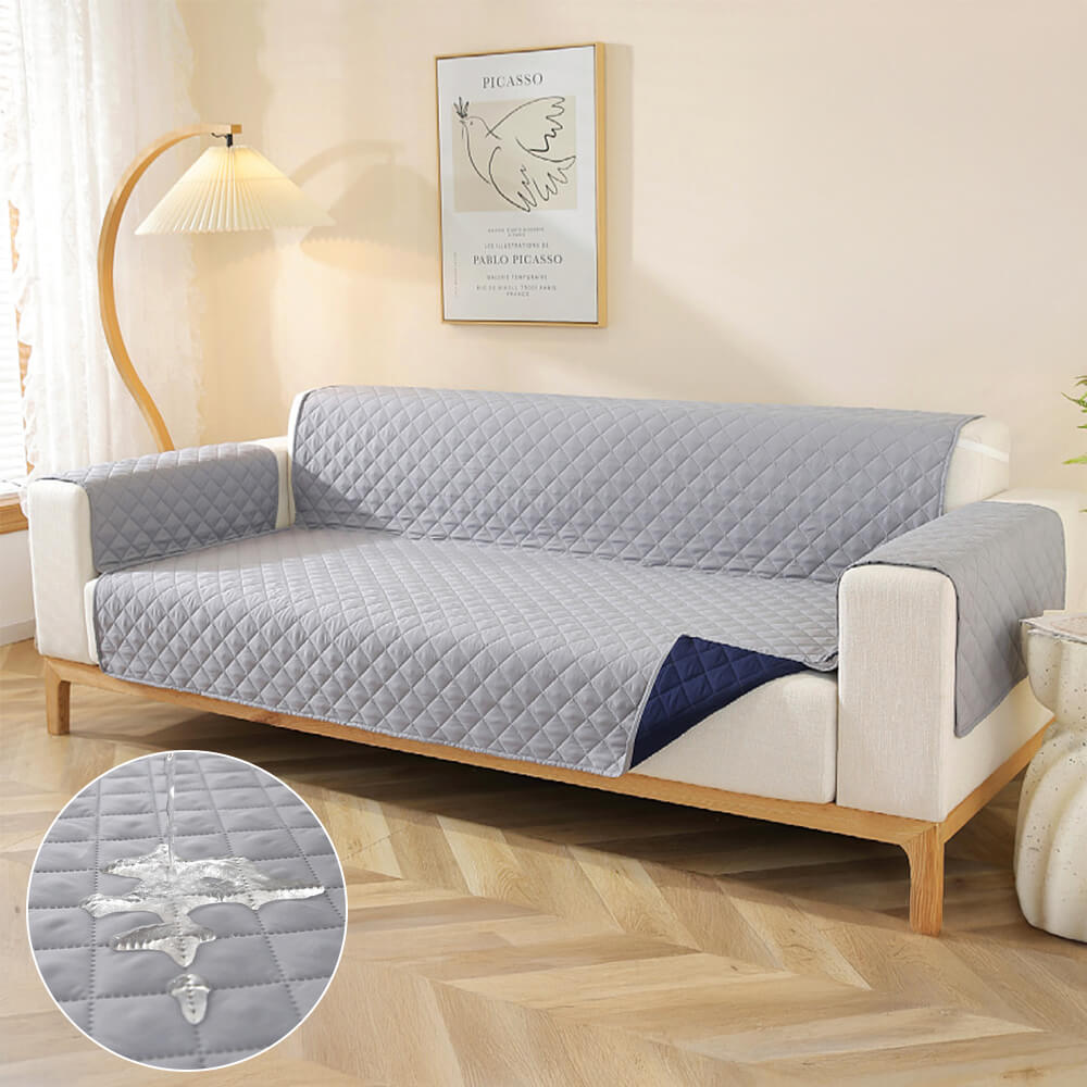 Modern Diamond One-Piece Sofa Protector Water-resistant Non-Slip Sofa Cover with Armrest
