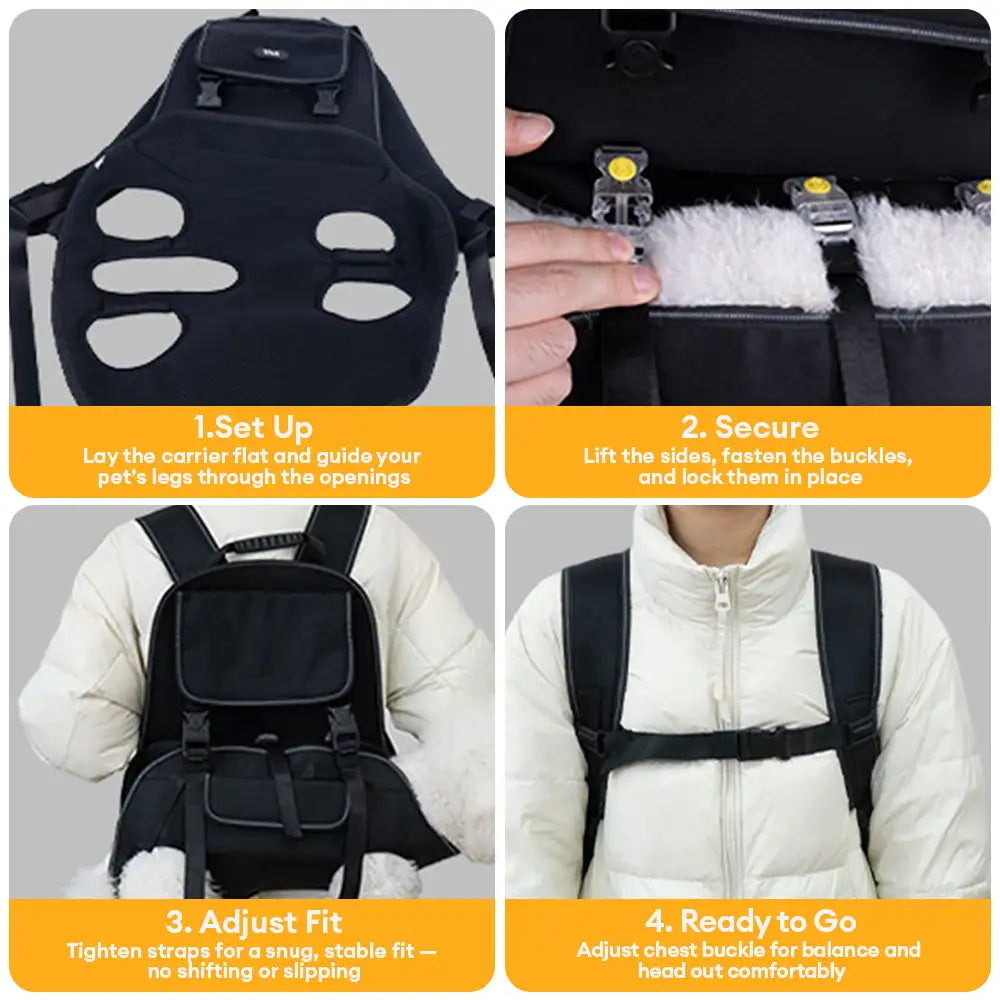Outdoor Sports Portable Backpack Ergonomic Comfortable Lift Harness Dog Sling Carrier Bag