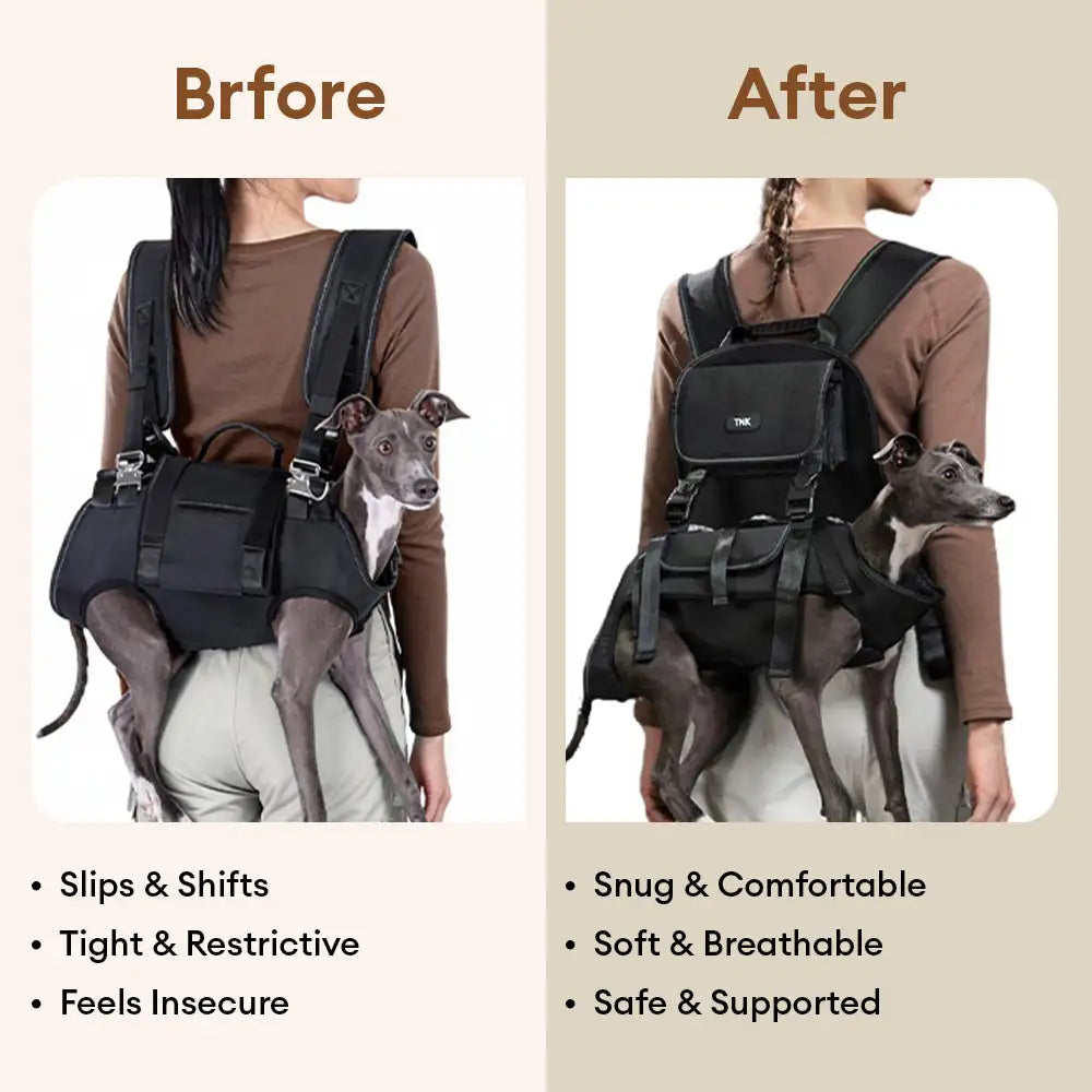 Outdoor Sports Portable Backpack Ergonomic Comfortable Lift Harness Dog Sling Carrier Bag