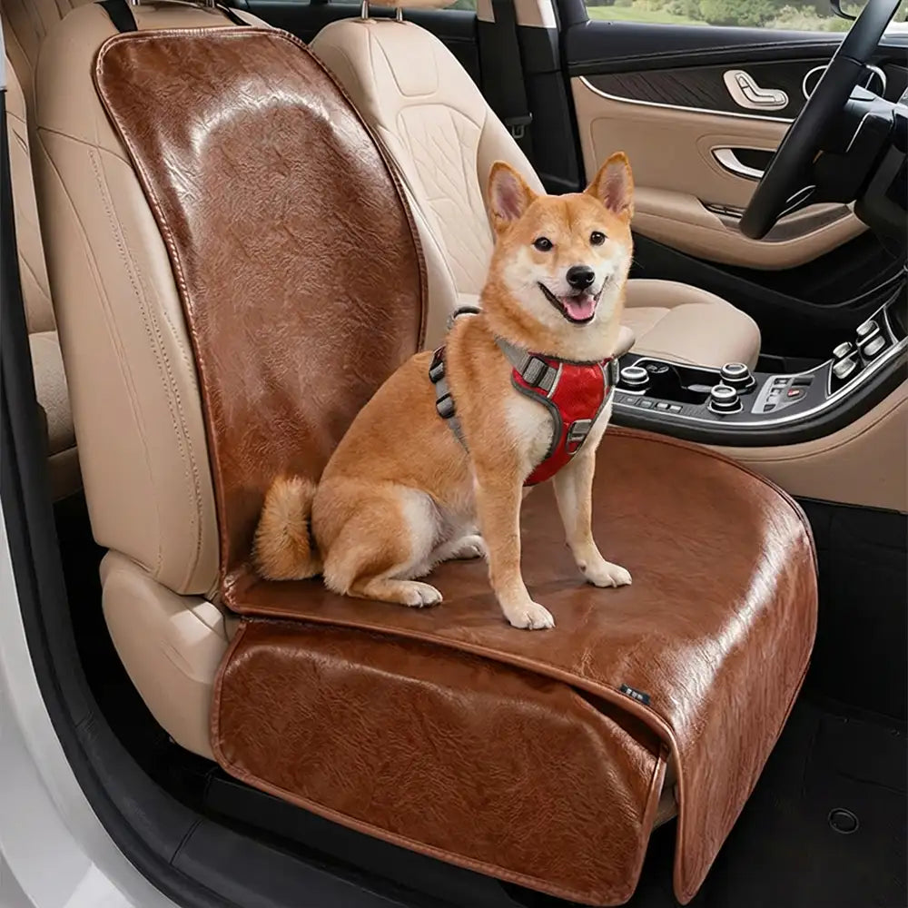 Pet Friendly Faux Leather Car Seat Mask - Waterproof And Stain Resistant