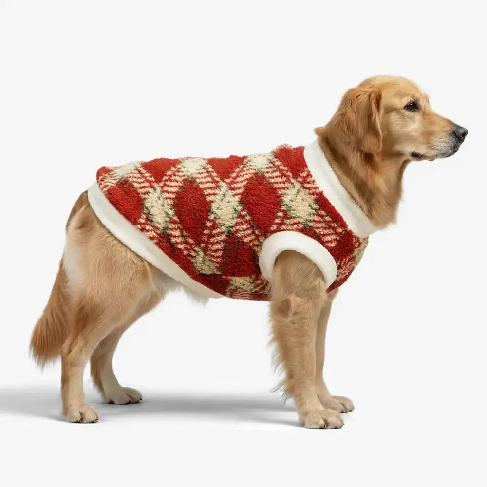 Plaid Comfortable Warm Plush Dog Jumper Sweater Suitable For All Breeds of Dogs