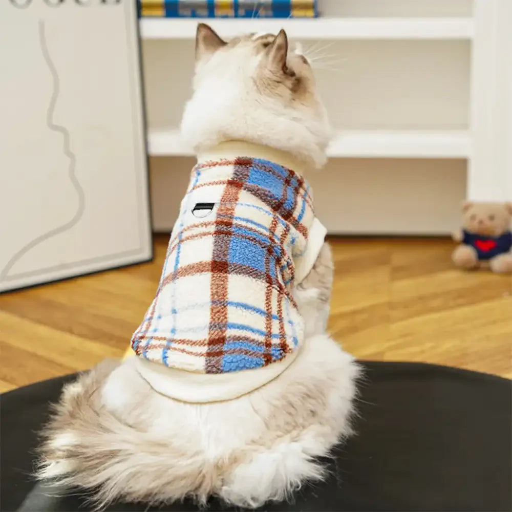 Plaid Comfortable Warm Plush Dog Jumper Sweater Suitable For All Breeds of Dogs