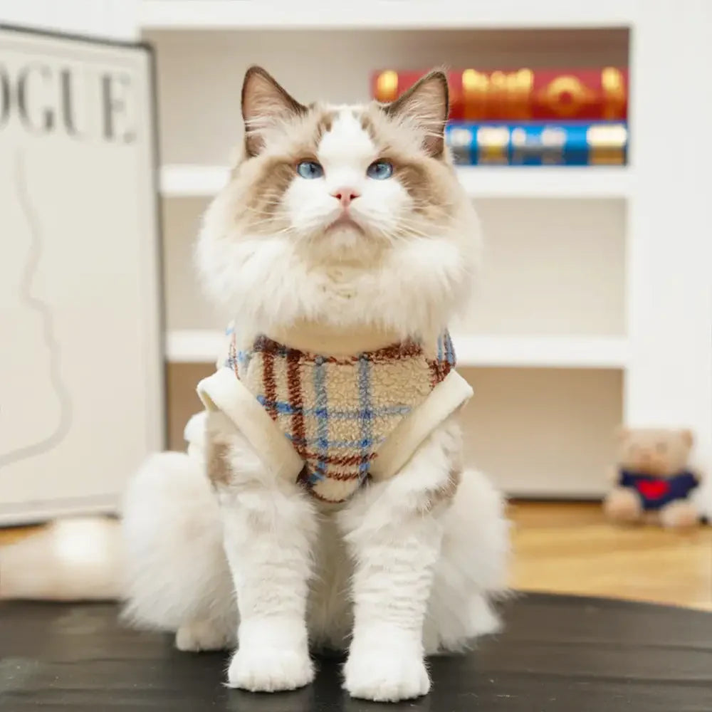 Plaid Comfortable Warm Plush Dog Jumper Sweater Suitable For All Breeds of Dogs