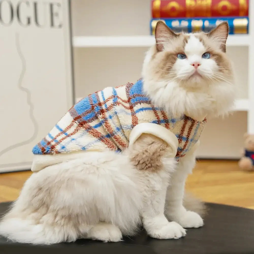 Plaid Comfortable Warm Plush Dog Jumper Sweater Suitable For All Breeds of Dogs
