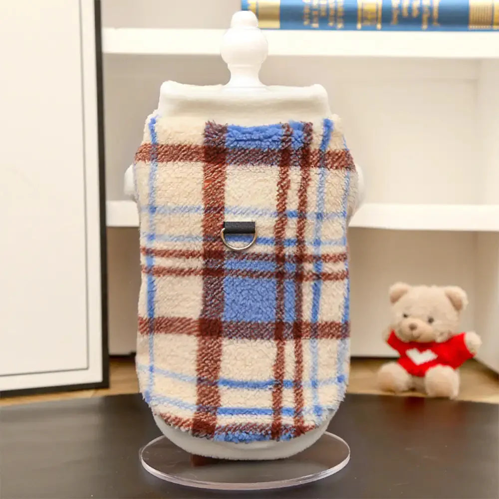 Plaid Comfortable Warm Plush Dog Jumper Sweater Suitable For All Breeds of Dogs