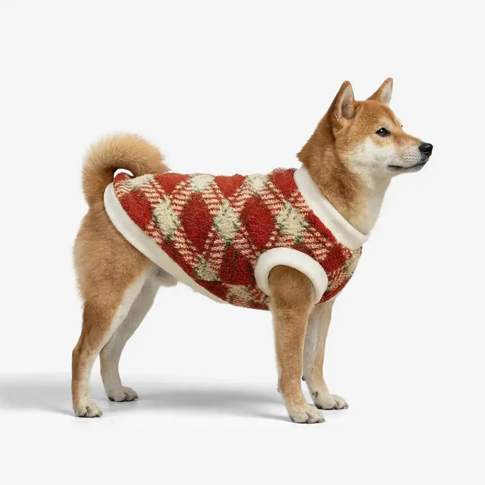 Plaid Comfortable Warm Plush Dog Jumper Sweater Suitable For All Breeds of Dogs