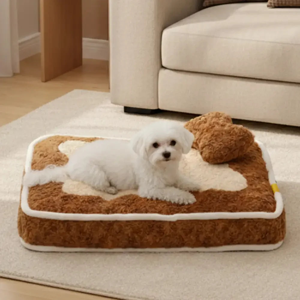 Plush Colour-Blocked Creative Bolster Pet Bed
