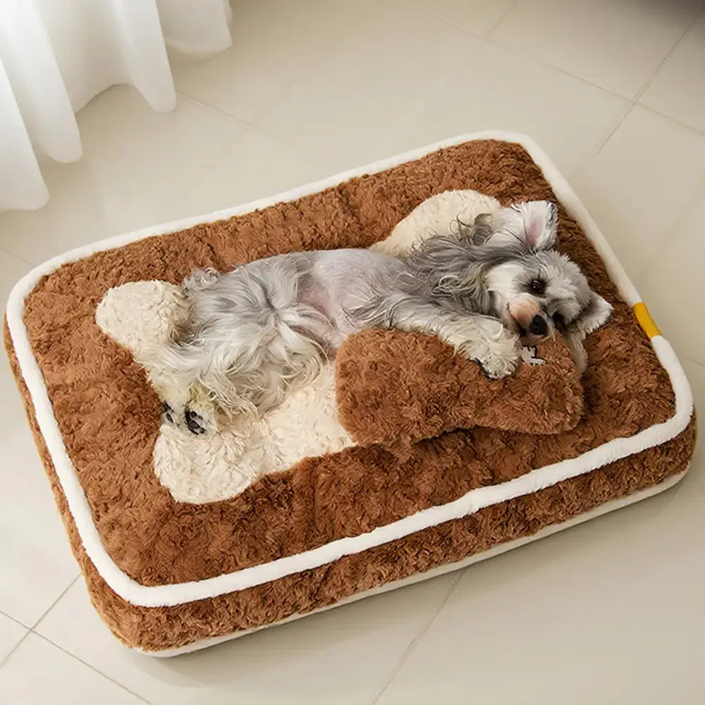 Plush Colour-Blocked Creative Bolster Pet Bed