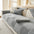 Plush Cream Geometric All Seasons Non-Slip Sofa Cover