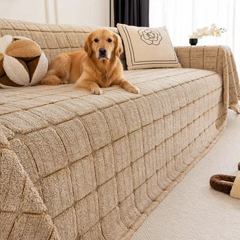 Plush Quilted Classic Chequered Comfortable Thickened Sofa Cover