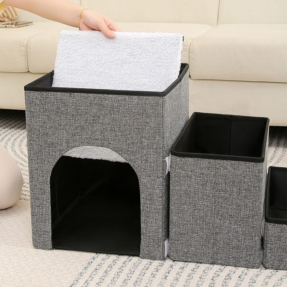 Portable Multi-Functional Foldable Dog Steps with Storage and Condo