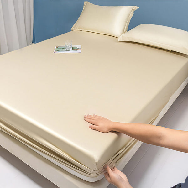 Premium Solid Colour Silky Cooling 100s Lyocell Fitted Sheet Mattress Cover