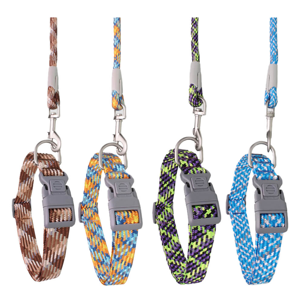 Reflective Weave Adjustable Anti Pull Dog Collar and Lead
