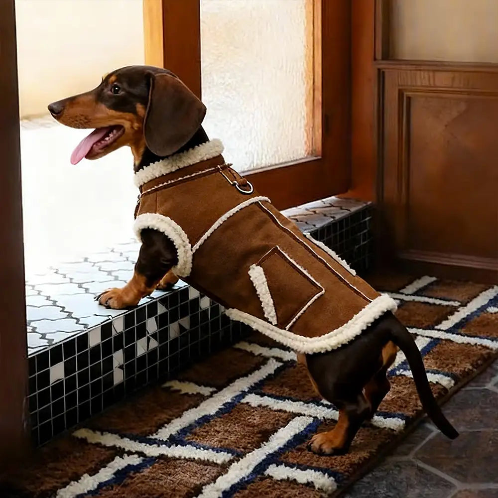Retro Suede Dachshund Dog Jumper Dog Clothes