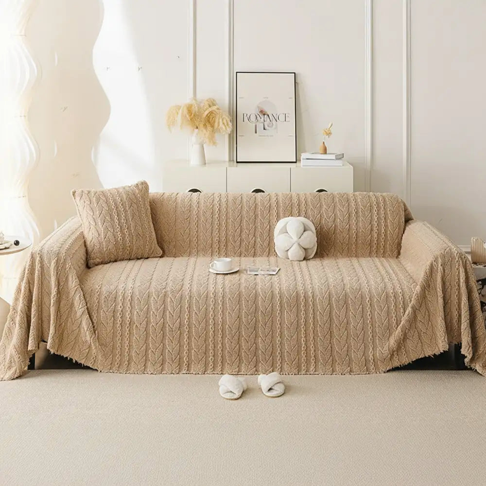 Simple Thickened Soft Fleece Fabric Sofa Protection Sofa Cover
