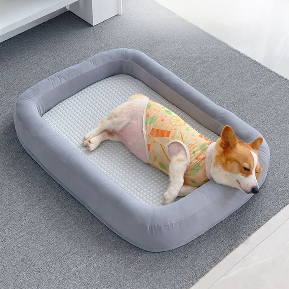 Soft Cooling Reversible Washable All-Season Oval Dog Bed