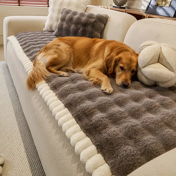 Soft Faux Rabbit Plush Thick Skin-Friendly Non-Slip Sofa Cover