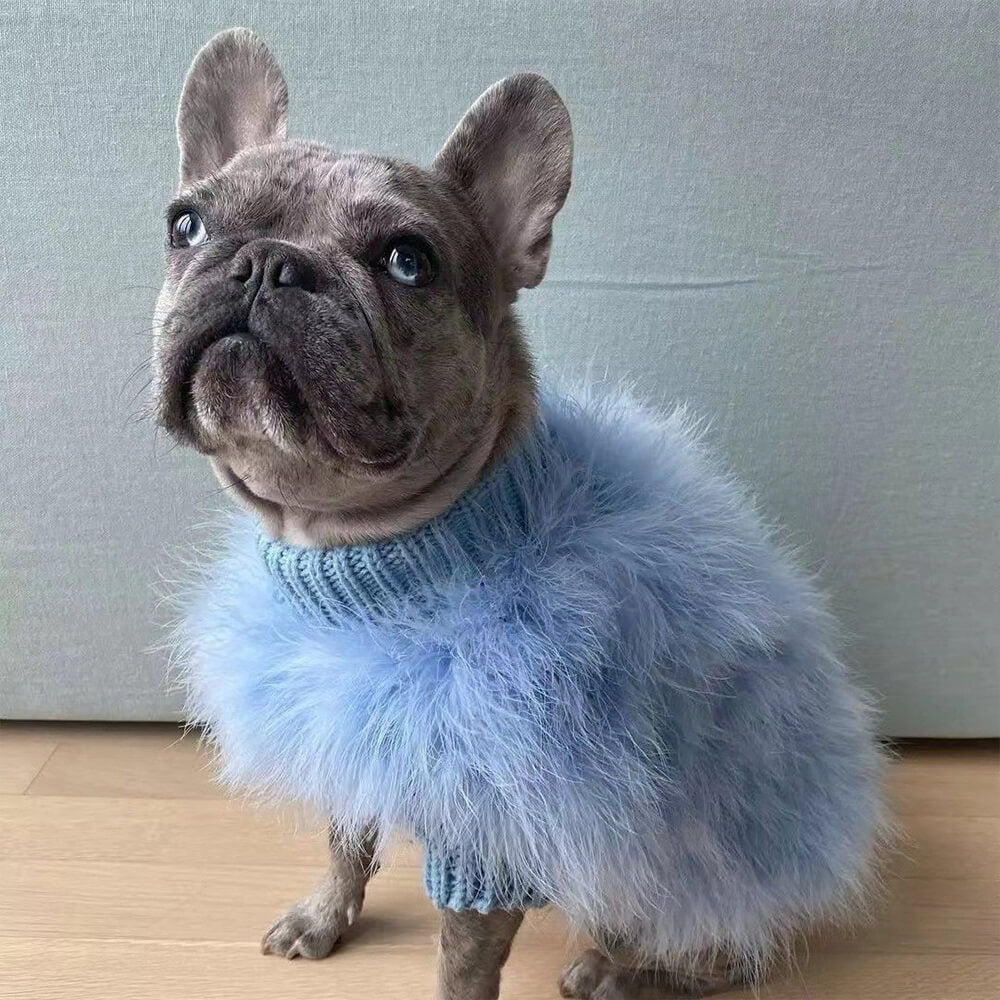 Soft Fluffy Fashion Luxurious Dog Clothes Turtleneck Knit Jumper