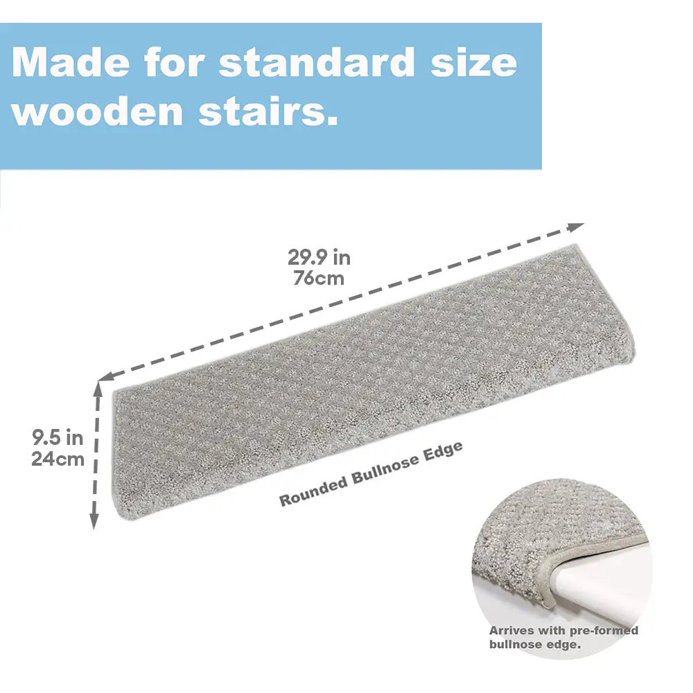 Soft Plush Indoor Stair Protectors Pet Friendly Tape Free Carpet Stair Treads