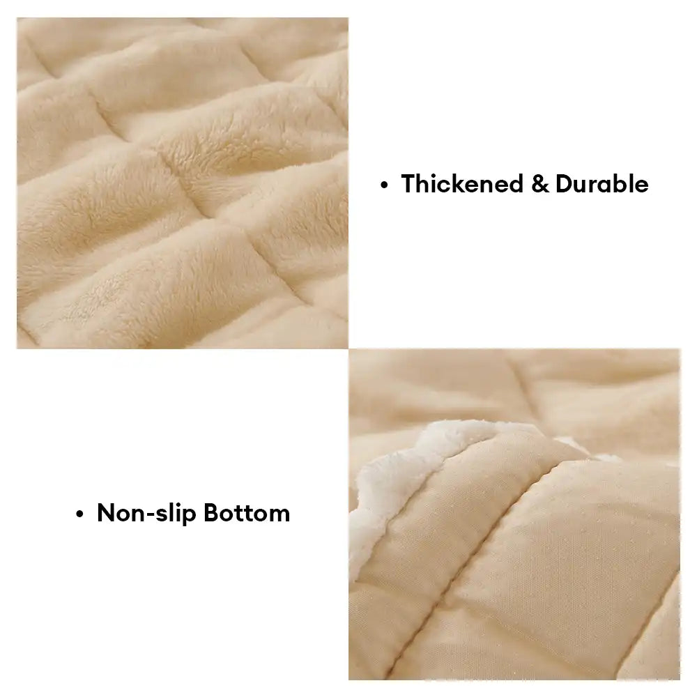 Solid-Colour Fluffy Sofa Decor Thickened Sofa Cover