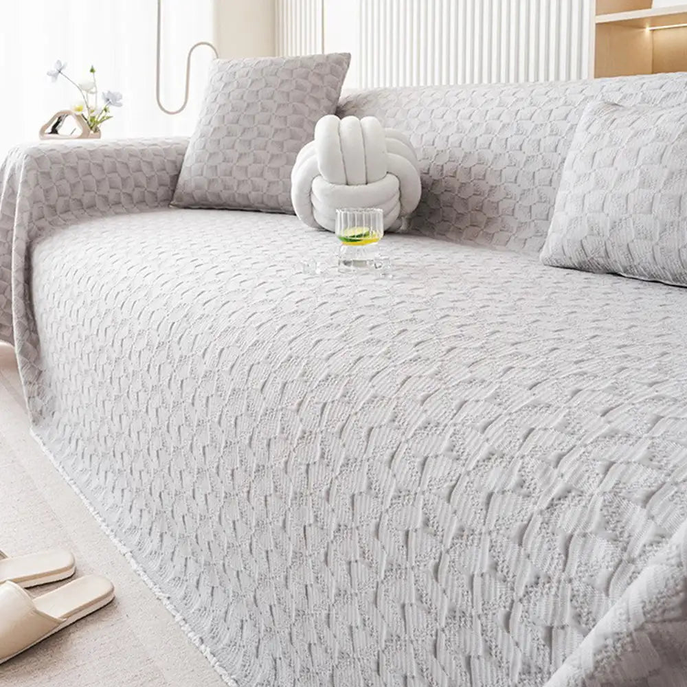 Textured Cooling Ice Silk Skin-Friendly Breathable Sofa Blanket Washable Recliner Slipcover