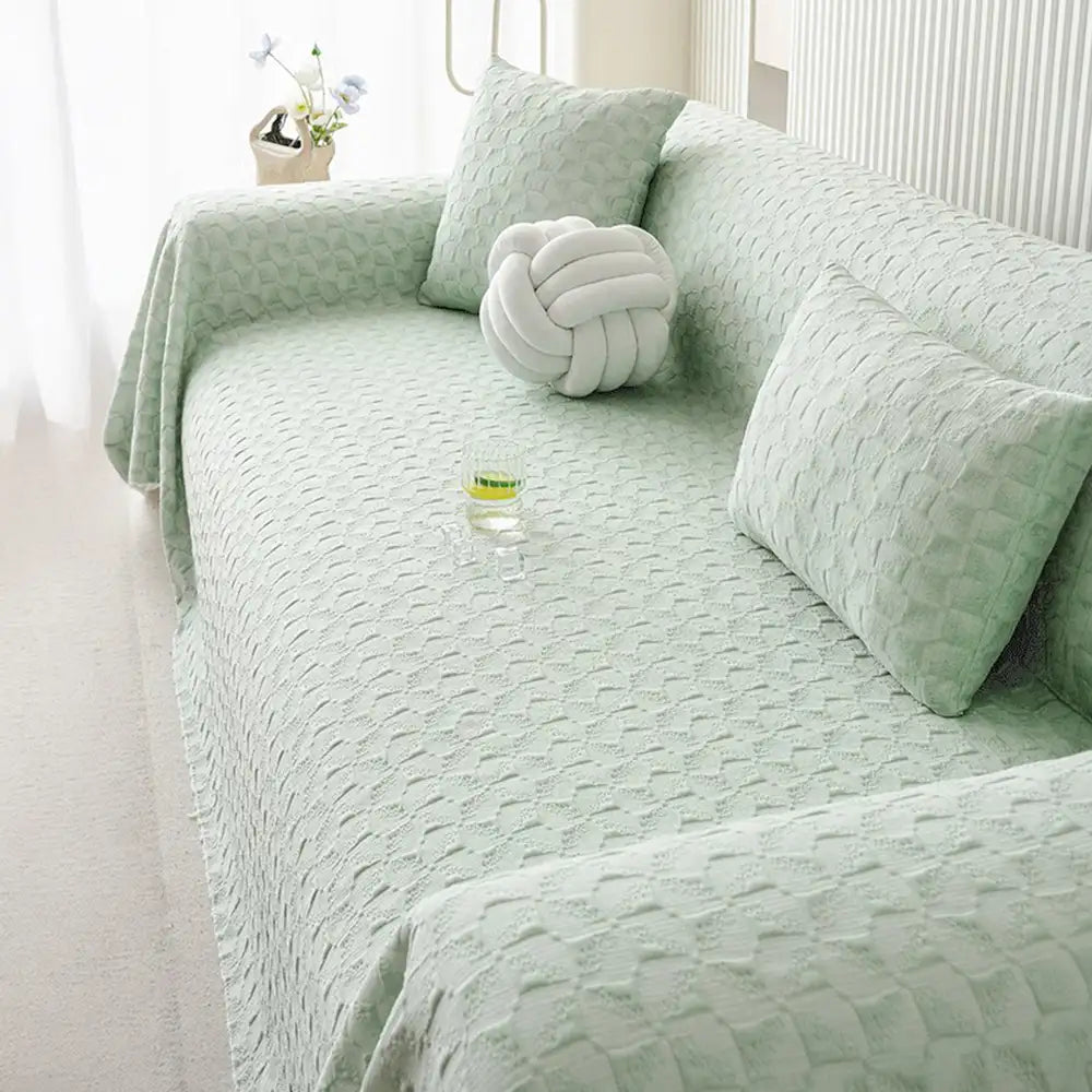 Textured Cooling Ice Silk Skin-Friendly Breathable Sofa Blanket Washable Recliner Slipcover