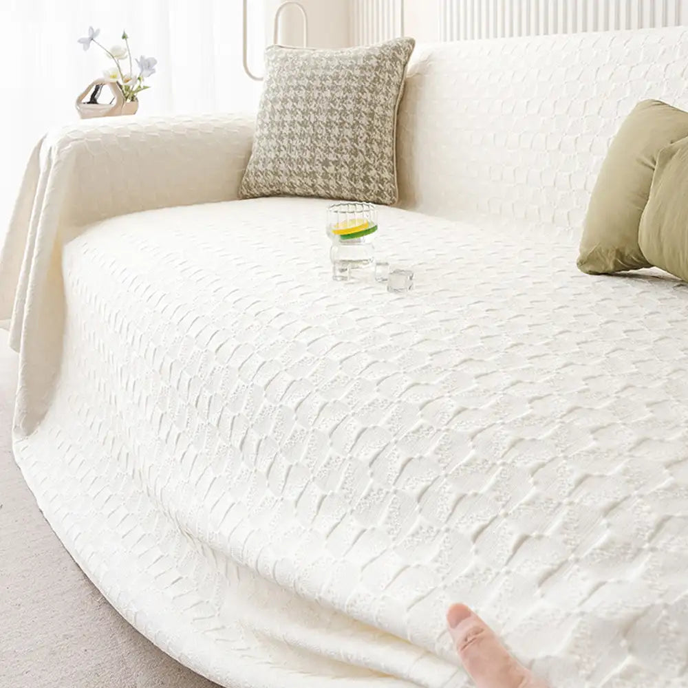Textured Cooling Ice Silk Skin-Friendly Breathable Sofa Blanket Washable Recliner Slipcover