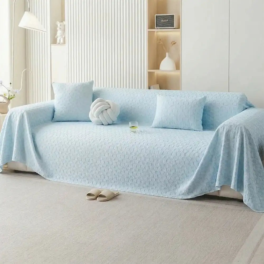 Textured Cooling Ice Silk Skin-Friendly Breathable Sofa Blanket Washable Recliner Slipcover