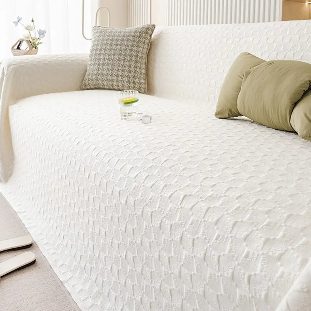 Textured Cooling Ice Silk Skin-Friendly Breathable Sofa Blanket Washable Recliner Slipcover