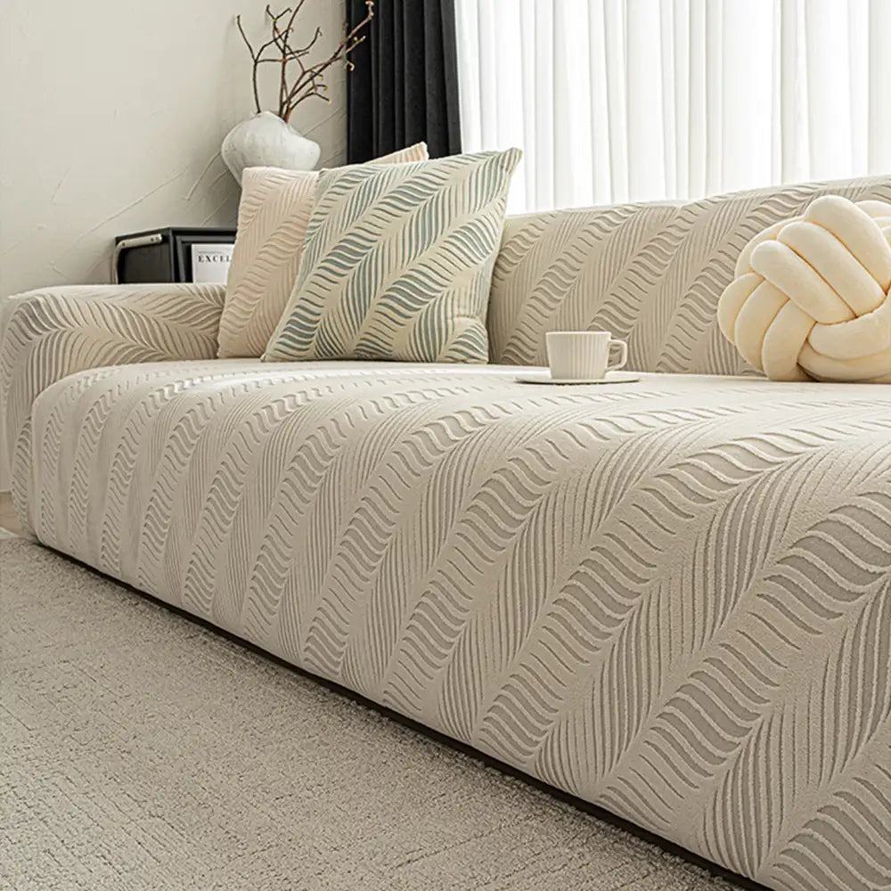 Thick Polar Fleece Jacquard Anti-Scratch Stretch Sofa Cover