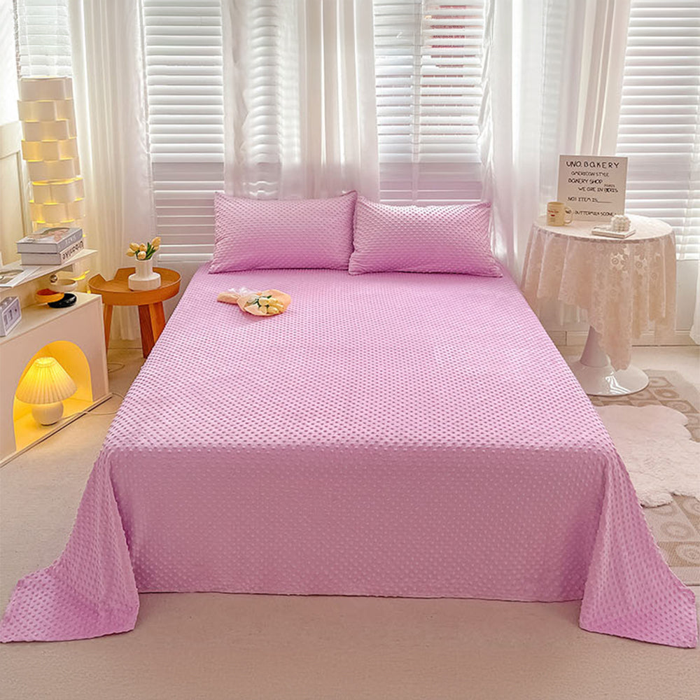 Ultra-Soft Solid Colour Cosy Massage Touch Flat Sheet