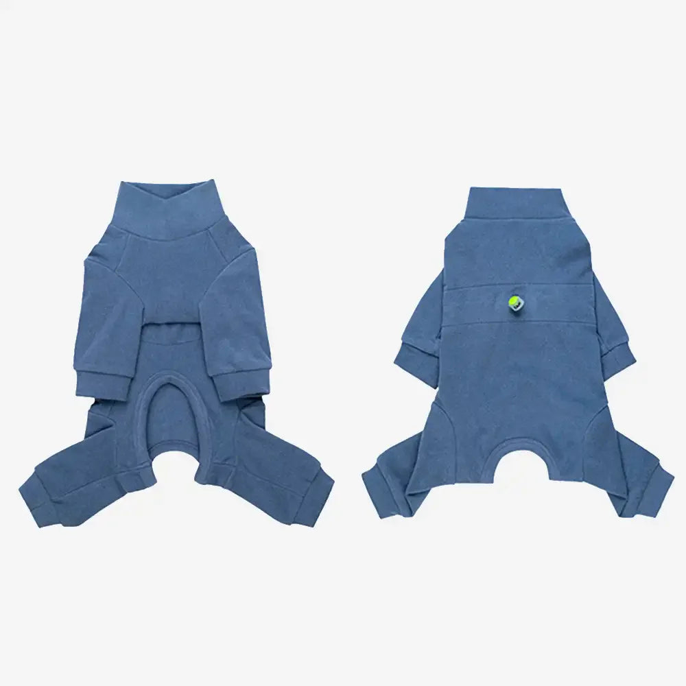 Warm Soft Fleece High-Neck Four-Legged Dog Jumpsuit with Adjustable Waist