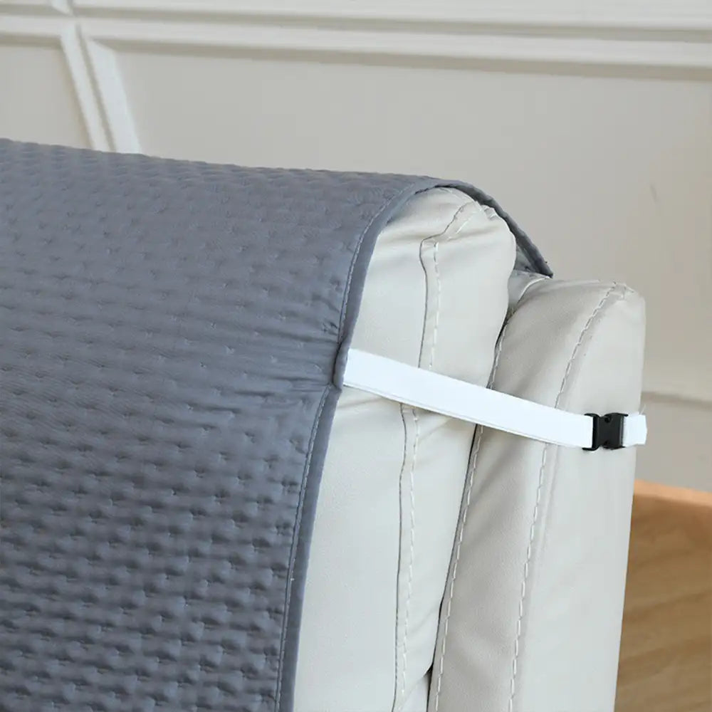 Water-Repellent Solid Color One Piece Armchair Couch Cover with Elastic Straps