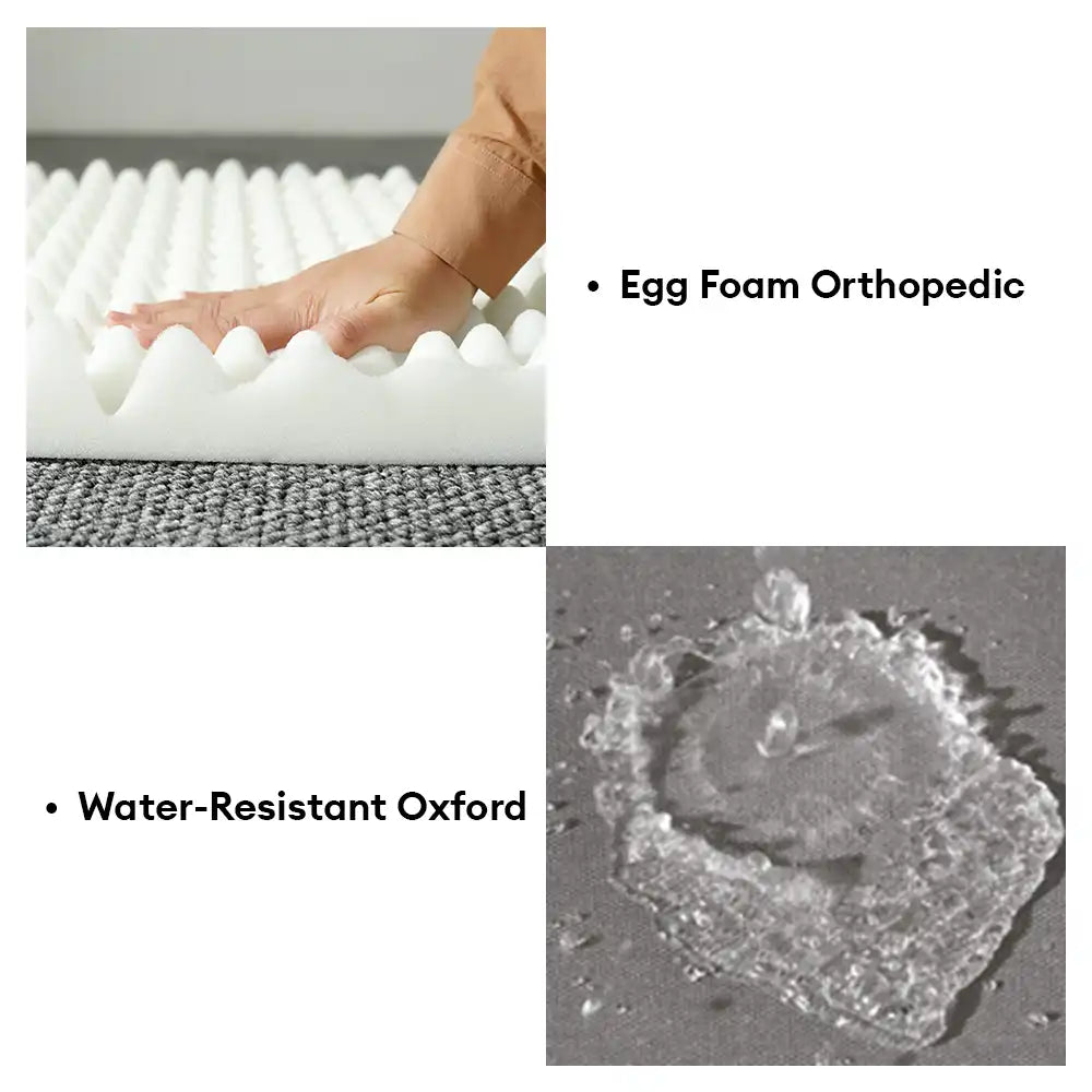 Waterproof Egg Foam Orthopaedic Bed with L Bolster Sides Large Dog Bed