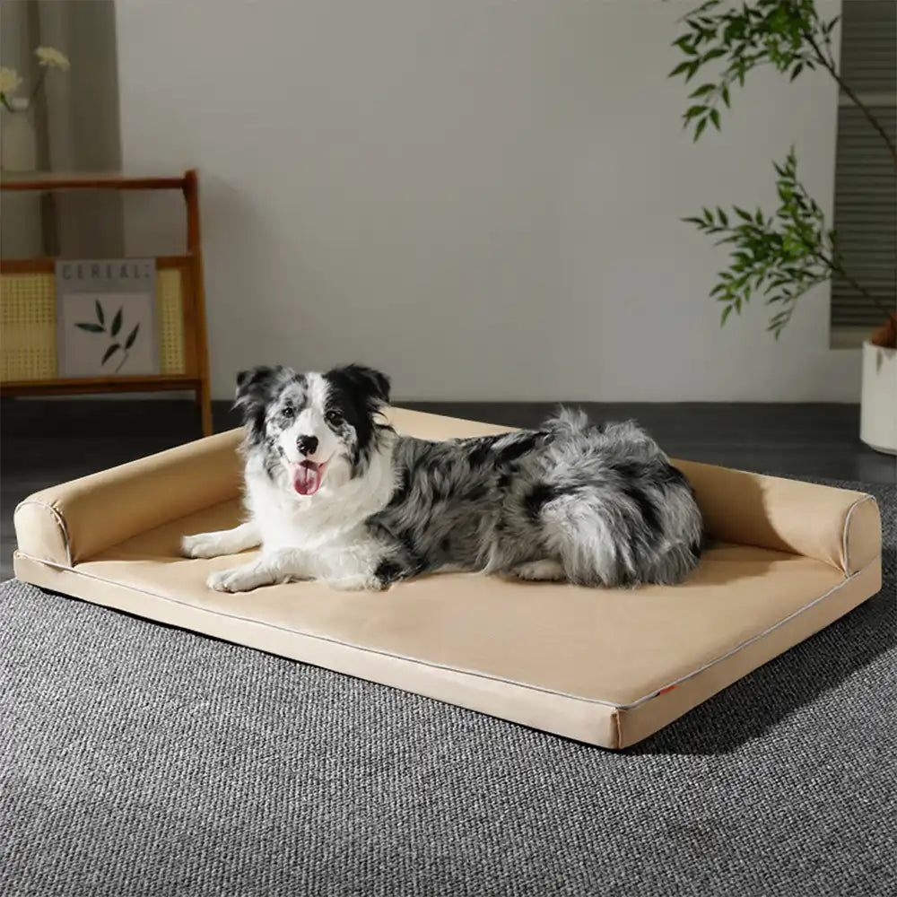 Waterproof Egg Foam Orthopaedic Bed with L Bolster Sides Large Dog Bed