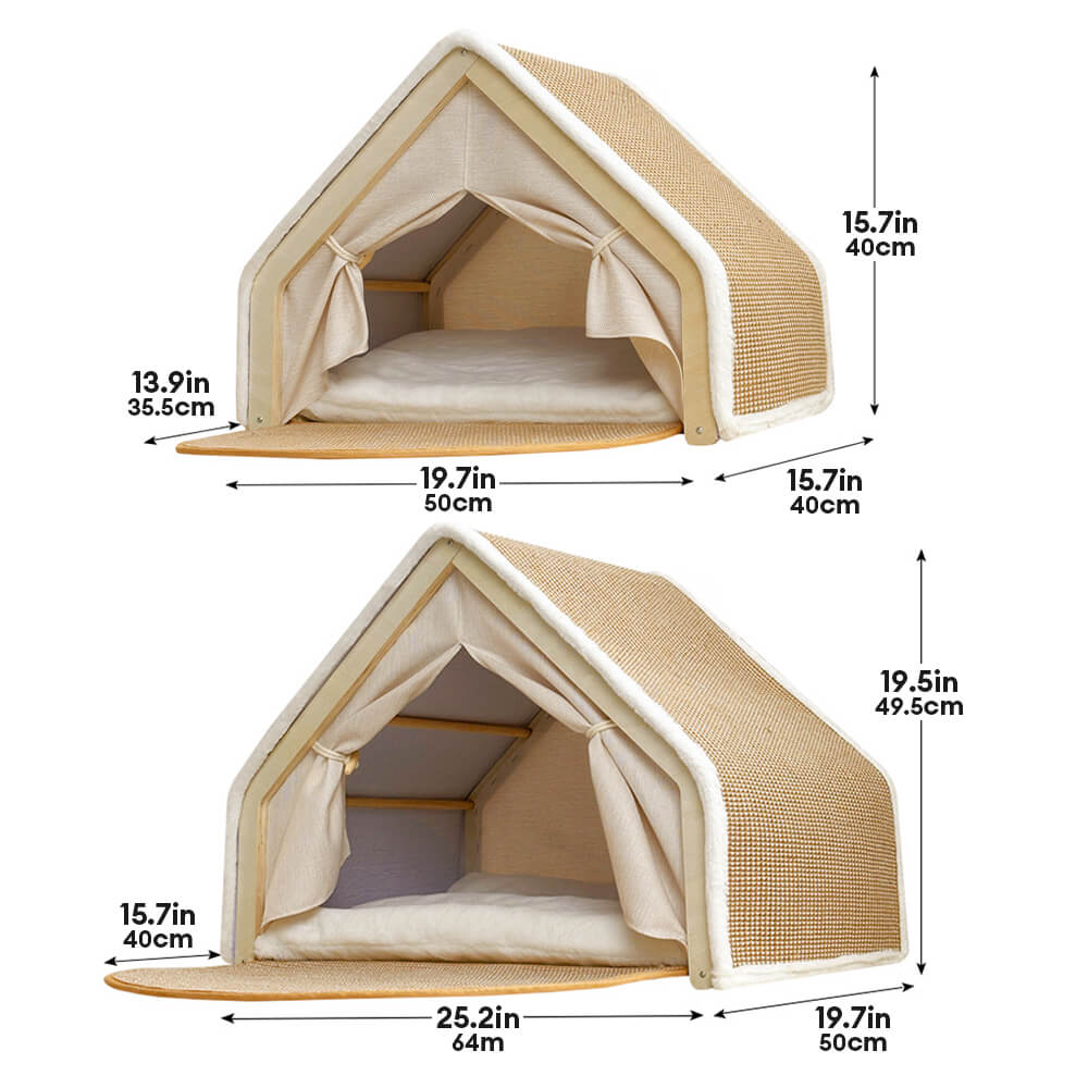 All-in-One Cat Tent with Scratching Roof and Cosy Sleeping Area