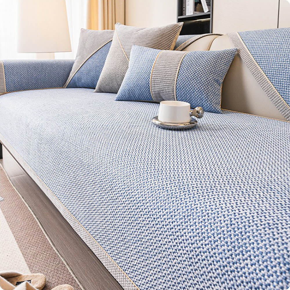 Breathable Woven Cotton Linen Non-Slip Corner Couch Cover