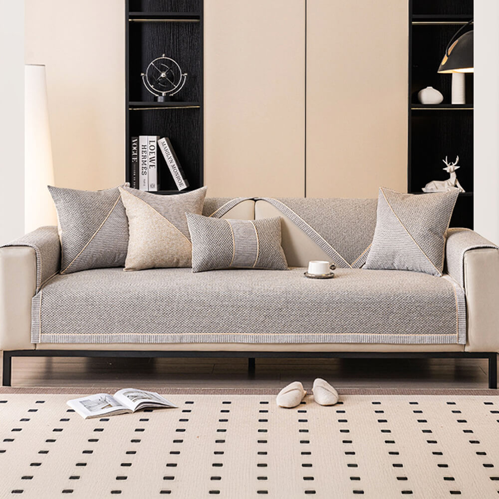 Breathable Woven Cotton Linen Non-Slip Outdoor Garden Sofa Cover