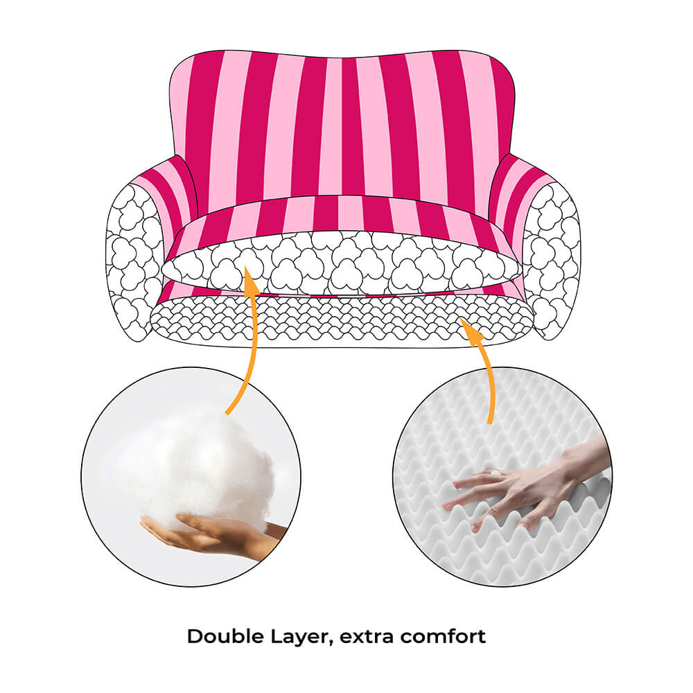 Trendy Striped Faux Lambswool Double Layer Garden Outdoor Dog & Cat Sofa Bed