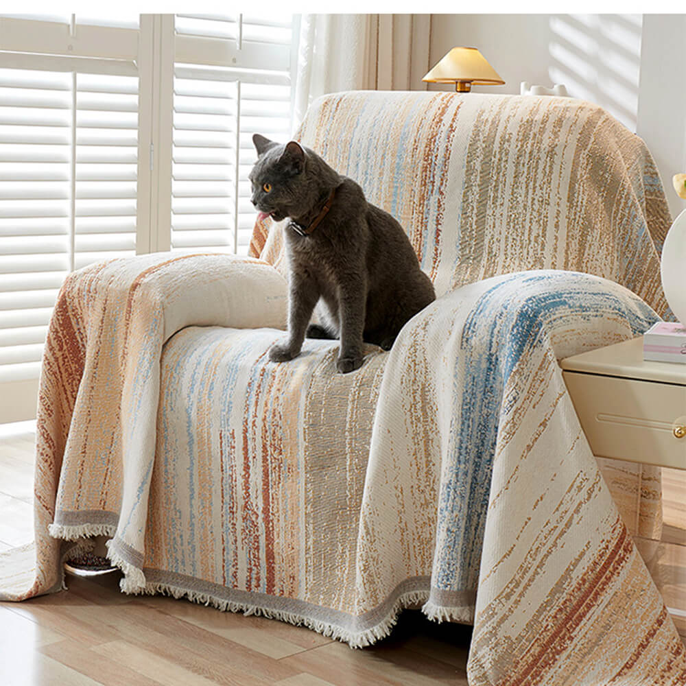 Colourful Rainbow Gradient Full Sofa Drape Throw Sofa Cover